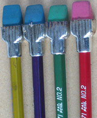 vintage plast-o-cap oversized ferrule pencils 3 sm