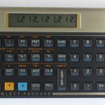 photo of vintage hewlett packard hp 12c financial calculator front view