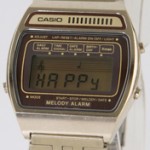 photo of vintage-casio-melody-alarm-gold-h104G front view 1 sm