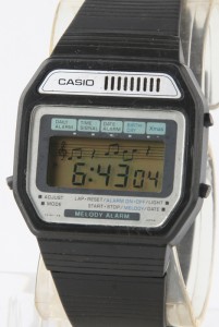 photo of vintage-casio-melody-alarm-82h108-blue-dial front view