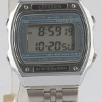 photo of vintage-citizen-P100-digital watch front view